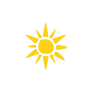 güneş simgesi. Düz tasarım 