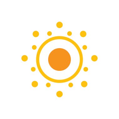 Güneş düz simge vektör çizim 