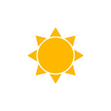 Beyaz arkaplanda izole edilmiş güneş simgesi