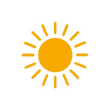 güneş simgesi. Düz tasarım 