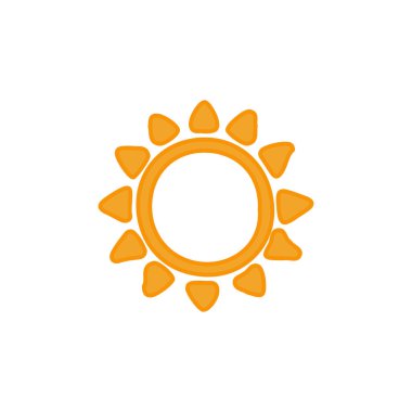 Beyaz arkaplanda izole edilmiş güneş simgesi