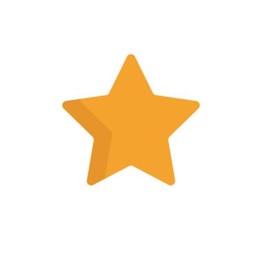 Beyaz üzerine izole edilmiş altın yıldız simgesi