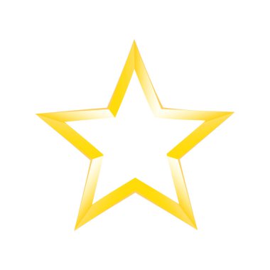Beyaz üzerine izole edilmiş altın yıldız simgesi