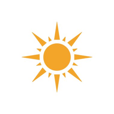 Beyaz arkaplanda izole edilmiş güneş simgesi