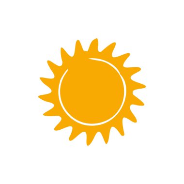 Güneş düz simge vektör çizim 