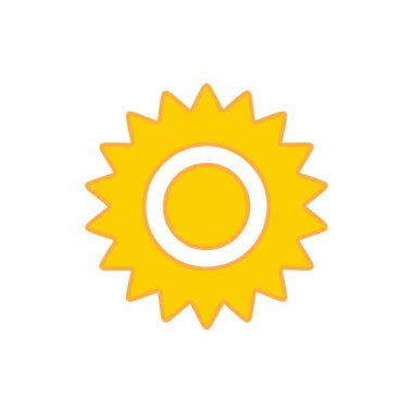 güneş simgesi. Düz tasarım 