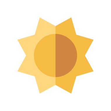 Güneş düz simge vektör çizim 