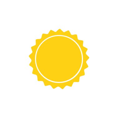 Güneş düz simge vektör çizim 