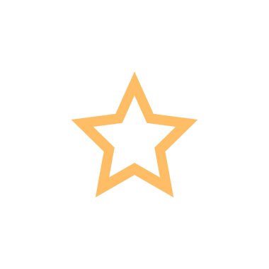 Beyaz üzerine izole edilmiş altın yıldız simgesi