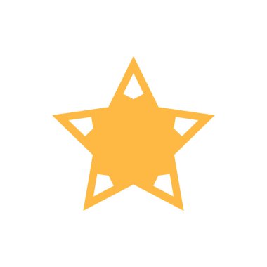 Beyaz üzerine izole edilmiş altın yıldız simgesi