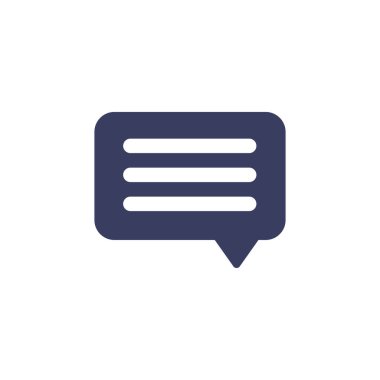 Biçimlendirilmiş konuşma balonu simgesi, vektör illüstrasyonu