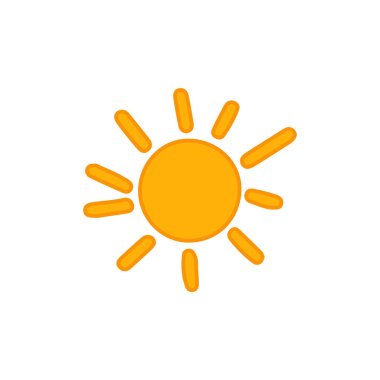 Beyaz arkaplanda izole edilmiş güneş simgesi