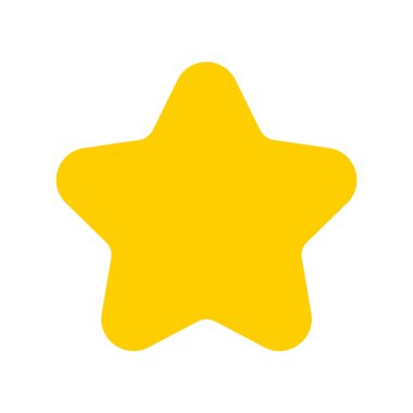 Beyaz üzerine izole edilmiş altın yıldız simgesi