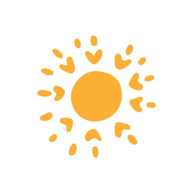 güneş simgesi. Düz tasarım 