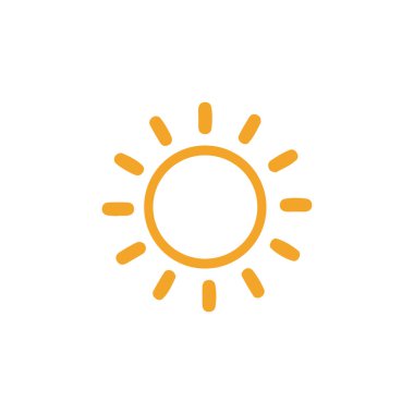 Güneş düz simge vektör çizim 