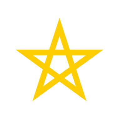 Beyaz üzerine izole edilmiş altın yıldız simgesi