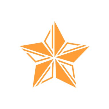 Beyaz üzerine izole edilmiş altın yıldız simgesi