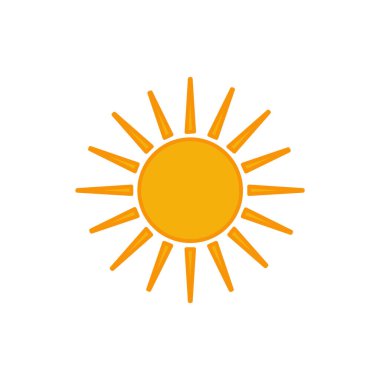 güneş simgesi. Düz tasarım 