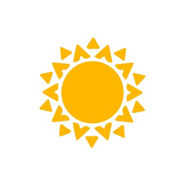 Beyaz arkaplanda izole edilmiş güneş simgesi