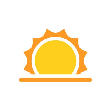 Beyaz arkaplanda izole edilmiş güneş simgesi