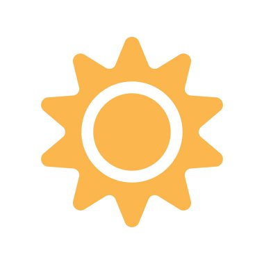 Güneş düz simge vektör çizim 