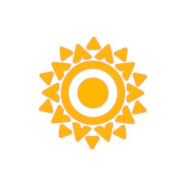 güneş simgesi. Düz tasarım 