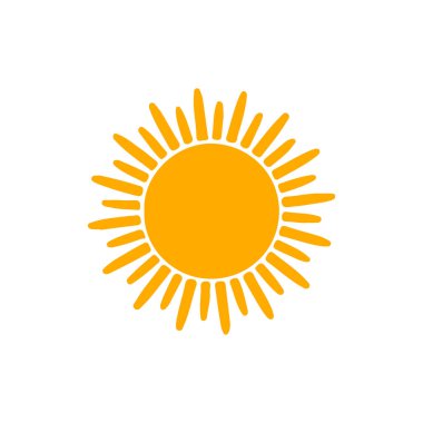 güneş simgesi. Düz tasarım 