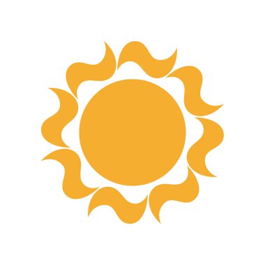 güneş simgesi. Düz tasarım 