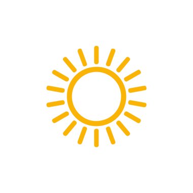 güneş simgesi. Düz tasarım 