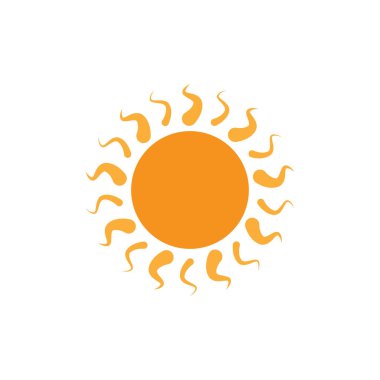 Güneş düz simge vektör çizim 