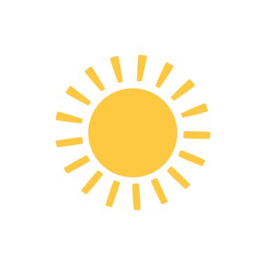 Beyaz arkaplanda izole edilmiş güneş simgesi