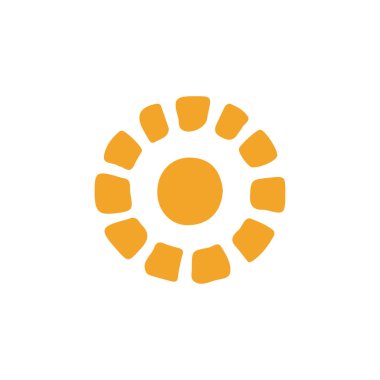 Beyaz arkaplanda izole edilmiş güneş simgesi