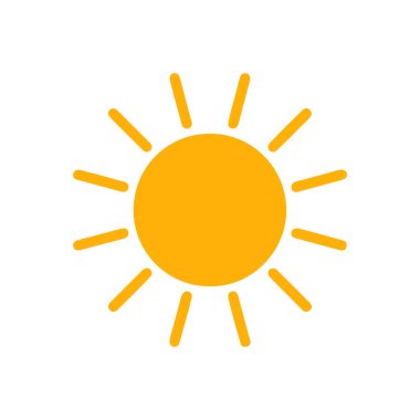 Beyaz arkaplanda izole edilmiş güneş simgesi