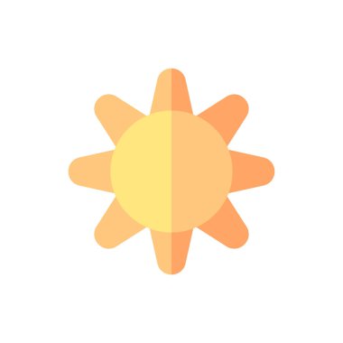 Beyaz arkaplanda izole edilmiş güneş simgesi