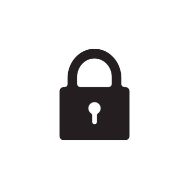 Web ve mobil uygulama tasarımınız için beyaz arkaplanda izole edilmiş kilit simgesi vektörü, kilitli logo konsepti