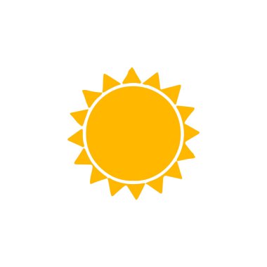 Beyaz arkaplanda izole edilmiş güneş simgesi