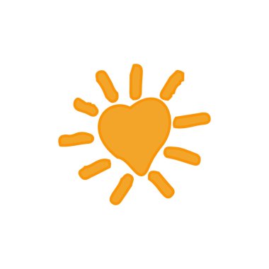 Beyaz arkaplanda izole edilmiş güneş simgesi