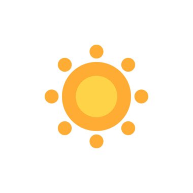 Beyaz arkaplanda izole edilmiş güneş simgesi