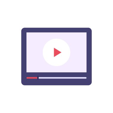 video file simple icon, vector illustration