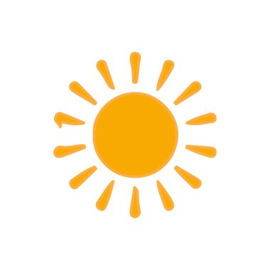 Güneş düz simge vektör çizim 