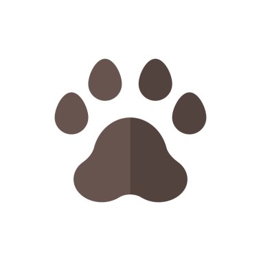 Köpek pençesi izi ikonu. Hayvan sembolü. vektör illüstrasyonu