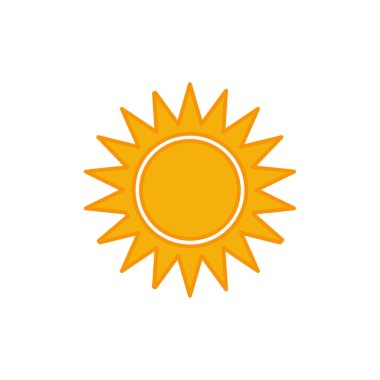 Beyaz arkaplanda izole edilmiş güneş simgesi