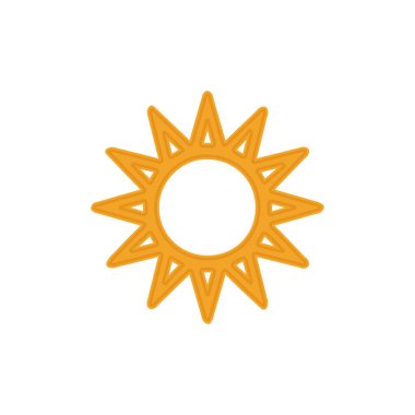 Güneş düz simge vektör çizim 