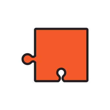 Yapboz simgesi, yapboz vektör çizimi ve alan arkaplanını kopyala