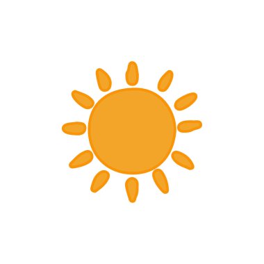 Güneş simgesi, vektör illüstrasyonu 