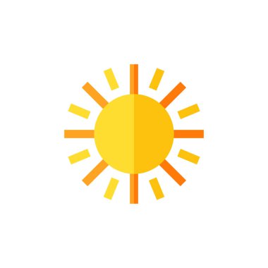 Beyaz arkaplanda izole edilmiş güneş simgesi