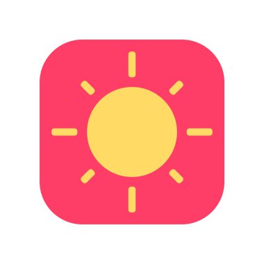 Beyaz arkaplanda izole edilmiş güneş simgesi