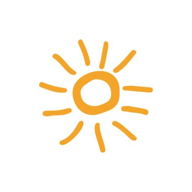 güneş simgesi. Düz tasarım 