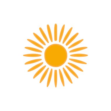 Güneş düz simge vektör çizim 