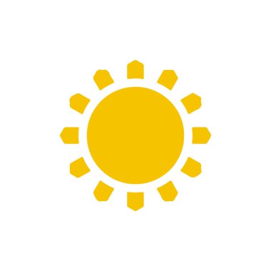 Güneş düz simge vektör çizim 